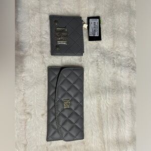 Badgley Mischka large and small wallet in gray. NWT
